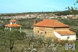 Vista de la ermita desde los almendros